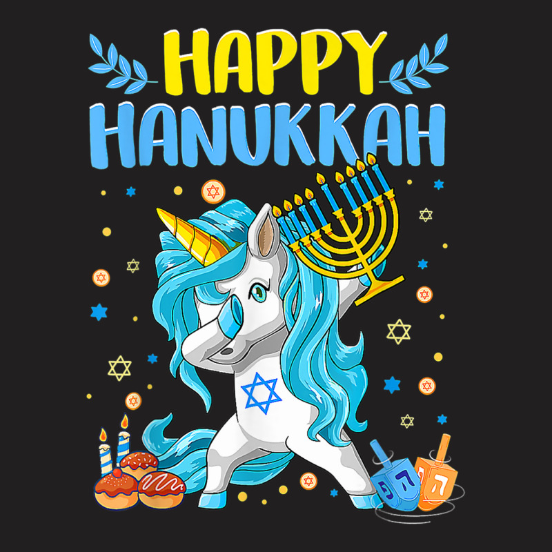 Happy Hanukkah Dabbing Jewish Unicorn Kids Chanukah T-shirt | Artistshot