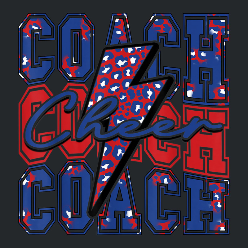 Cheer Coach Lightning Bolt Cheer Leopard Blue Red Crewneck Sweatshirt by bambi | Artistshot