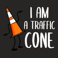 I Am A Traffic Cone Orange Lazy Easy Costumes Halloween Ladies Fitted T-shirt | Artistshot