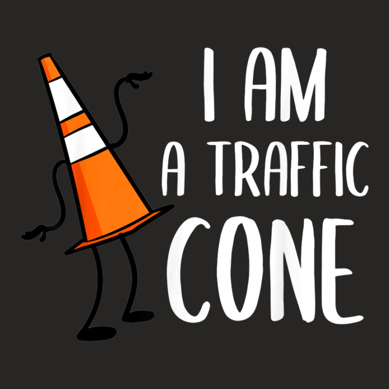 I Am A Traffic Cone Orange Lazy Easy Costumes Halloween Ladies Fitted T-Shirt by Hulk | Artistshot