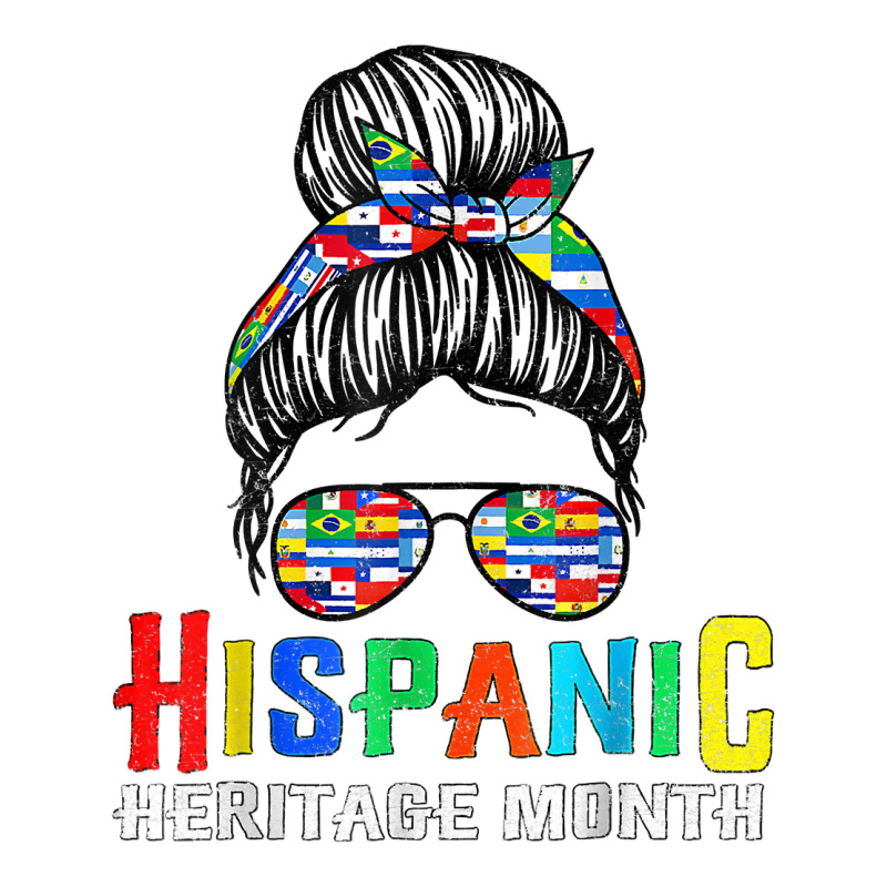 National Hispanic Heritage Month Latin Flags Messy Bun T Shirt Youth Hoodie by cm-arts | Artistshot