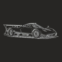 Pagani Zonda R Supercar Racing Wireframe White Ladies Fitted T-shirt | Artistshot