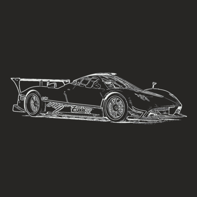 Pagani Zonda R Supercar Racing Wireframe White Ladies Fitted T-Shirt by MarshaleenAnnetteHammer | Artistshot