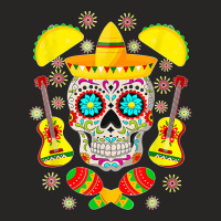 Fiesta Party Sugar Skull Rose Calavera Mexican Cinco De Mayo T Shirt Ladies Fitted T-shirt | Artistshot