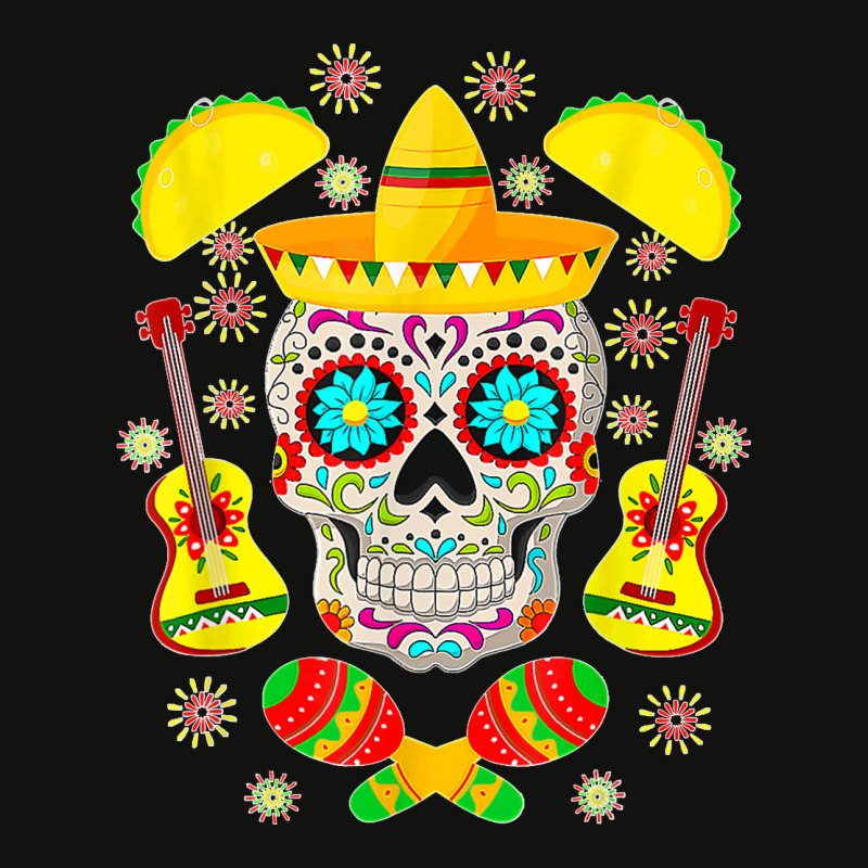 Fiesta Party Sugar Skull Rose Calavera Mexican Cinco De Mayo T Shirt Scorecard Crop Tee by JillMarie | Artistshot