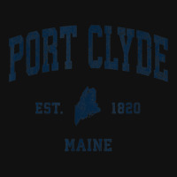 Port Clyde Maine Me Vintage Athletic Navy Sports Design Portrait Canvas Print | Artistshot