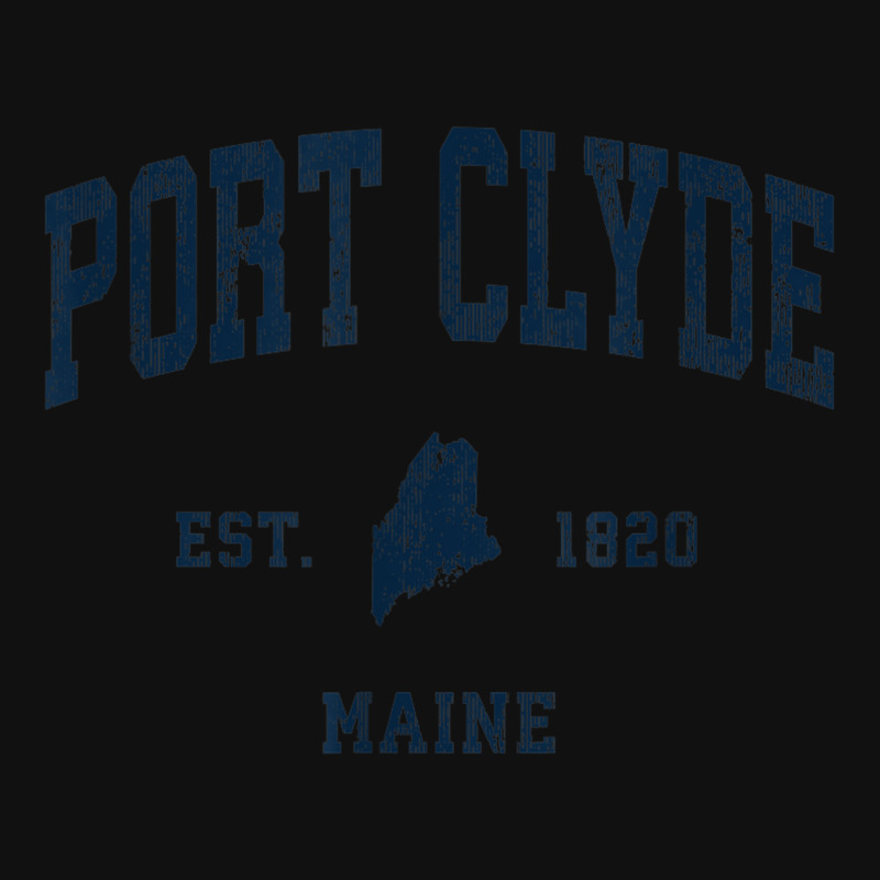 Port Clyde Maine Me Vintage Athletic Navy Sports Design Portrait Canvas Print | Artistshot