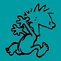 Calvin & Hobbes Comic Running Naked Portrait Canvas Print | Artistshot