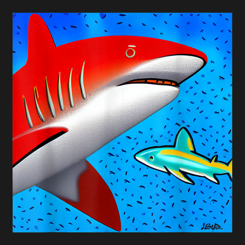 Pop Art Caribbean Reef Shark Fun Design For Men Women & Kids Full 