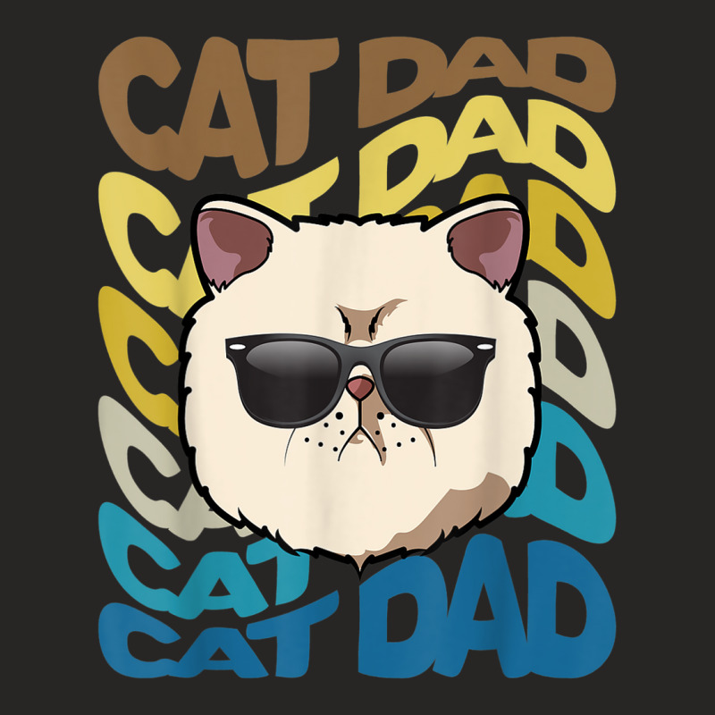 Retro Vintage Cool Exotic Shorthair Cat Dad Kitty Dad Ladies Fitted T-Shirt by Scout | Artistshot