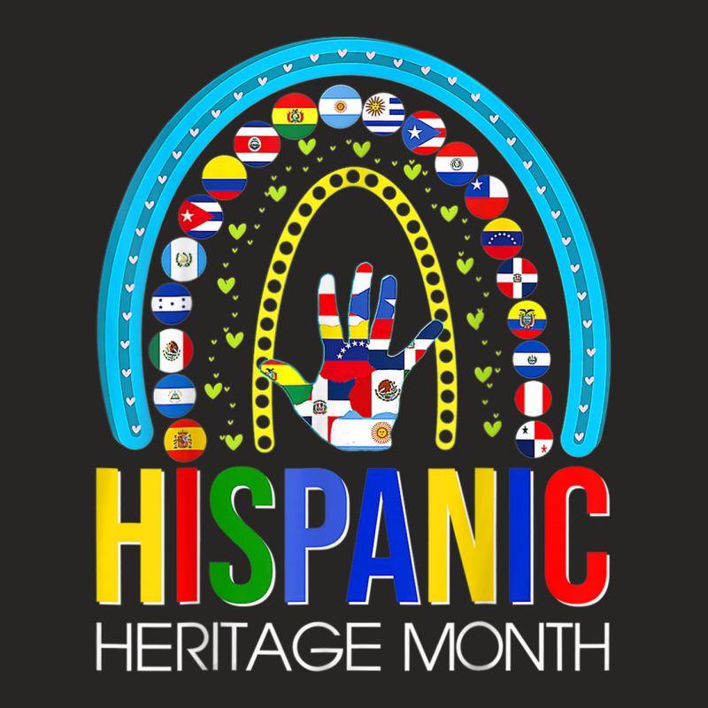 National Hispanic Heritage Month Rainbow Latin Flags Ladies Fitted T-Shirt by Blimpie | Artistshot