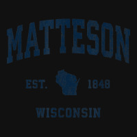 Matteson Wisconsin Wi Vintage Athletic Navy Sports Design Crew Socks | Artistshot