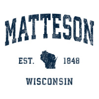 Matteson Wisconsin Wi Vintage Athletic Navy Sports Design Stainless Steel Water Bottle | Artistshot