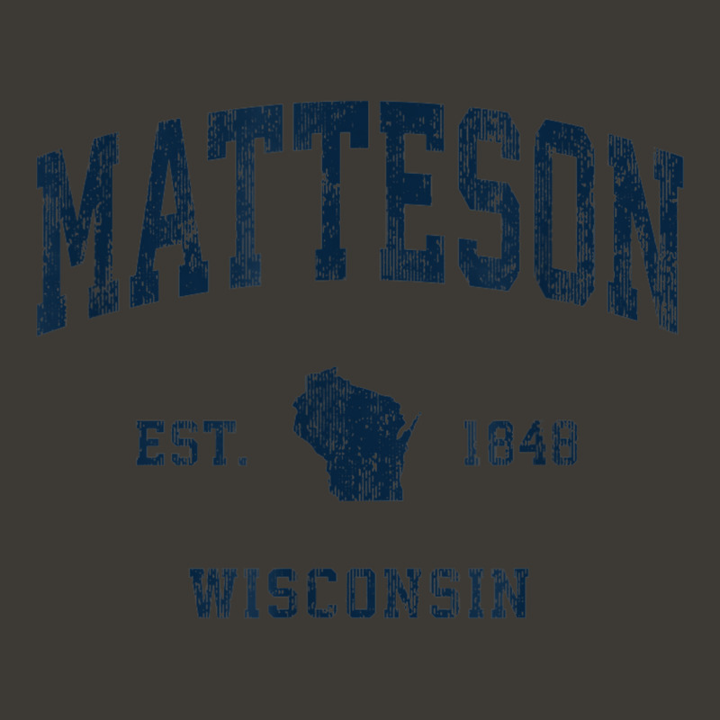 Matteson Wisconsin Wi Vintage Athletic Navy Sports Design Bucket Hat | Artistshot