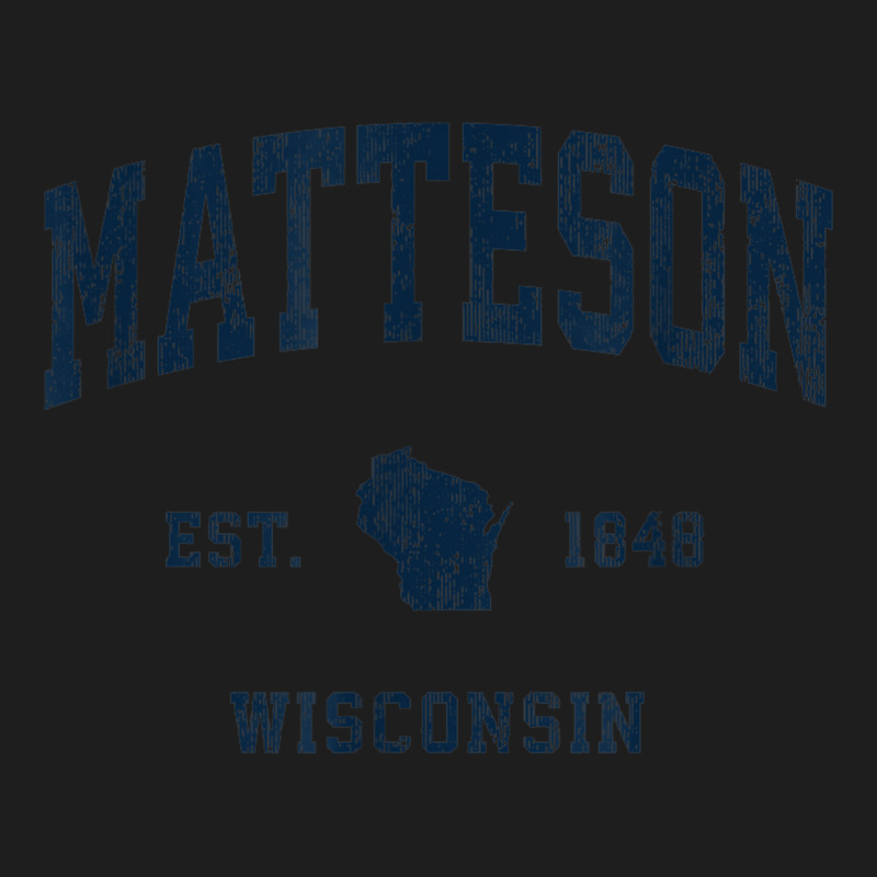 Matteson Wisconsin Wi Vintage Athletic Navy Sports Design Classic T-shirt | Artistshot