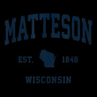 Matteson Wisconsin Wi Vintage Athletic Navy Sports Design Lightweight Hoodie | Artistshot