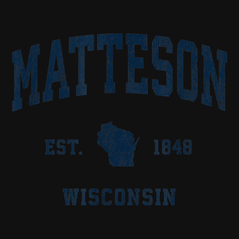 Matteson Wisconsin Wi Vintage Athletic Navy Sports Design License Plate | Artistshot