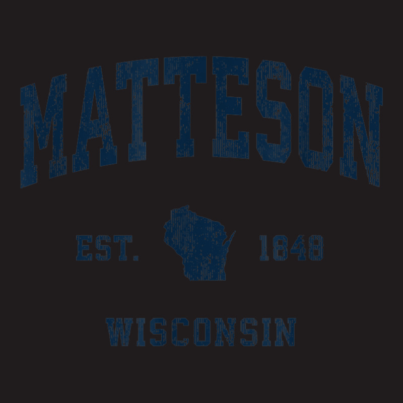 Matteson Wisconsin Wi Vintage Athletic Navy Sports Design Waist Apron | Artistshot