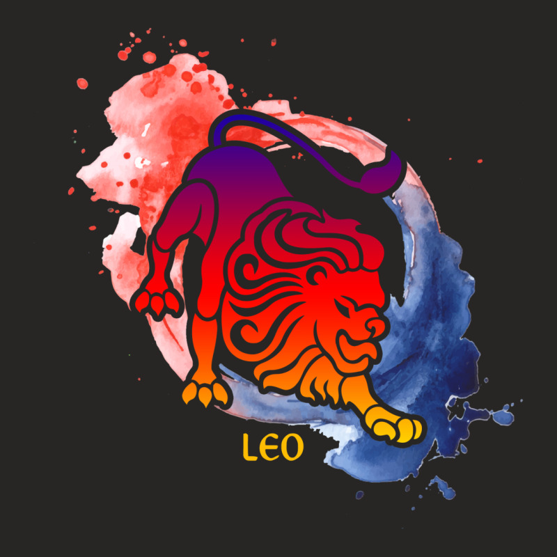 Leo Zodiac Watercolor Ladies Fitted T-Shirt by autlu2024 | Artistshot