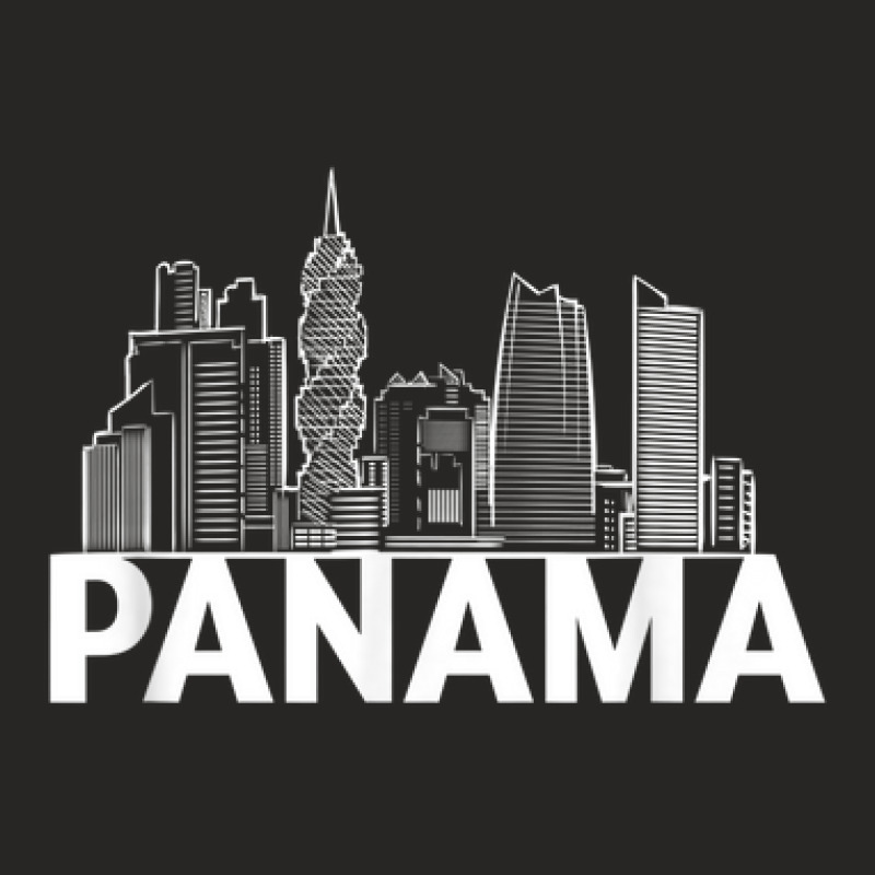 Panama City Skyline Silhouette Outline Sketch Ladies Fitted T-Shirt by Short | Artistshot