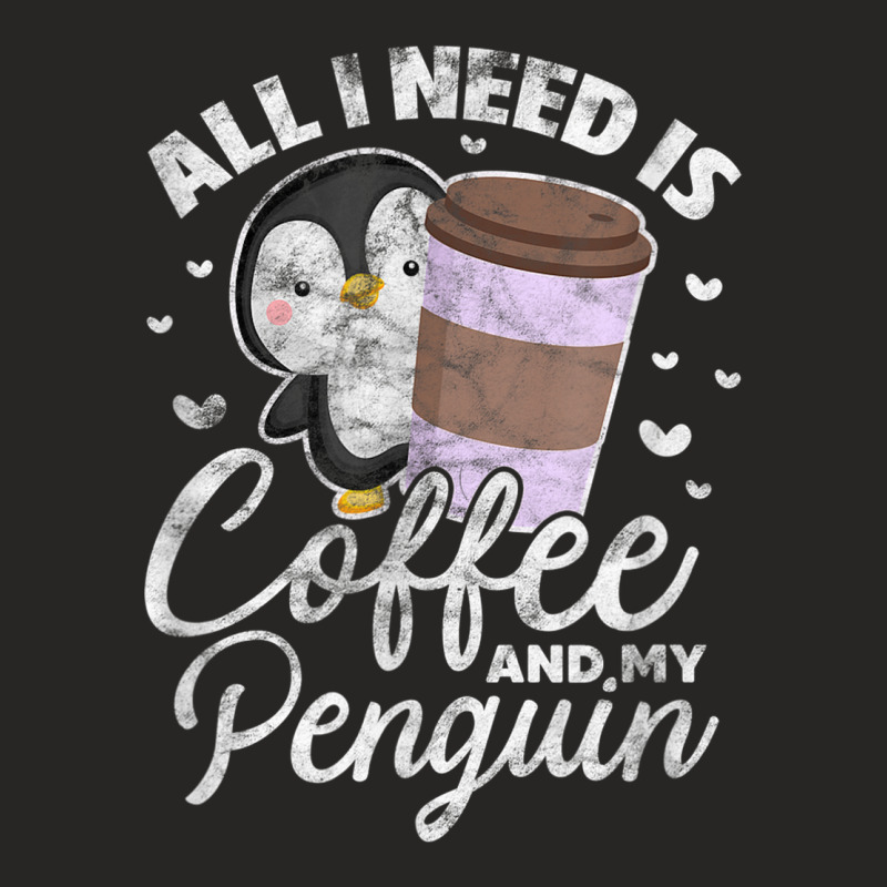 Penguin Coffee Sea Bird Lovers Distressed Ladies Fitted T-Shirt by Skunk | Artistshot