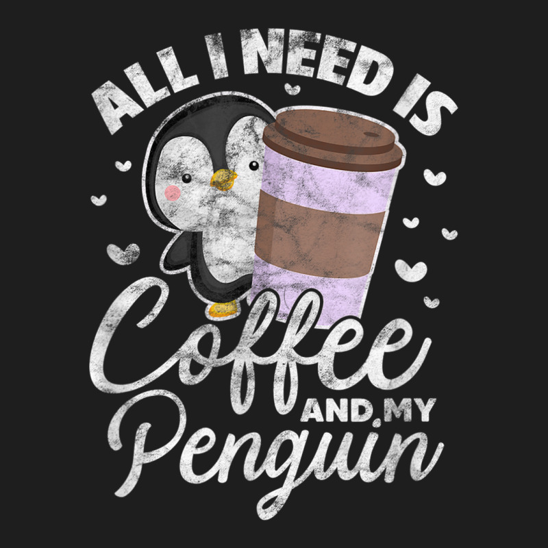 Penguin Coffee Sea Bird Lovers Distressed Classic T-shirt by Skunk | Artistshot