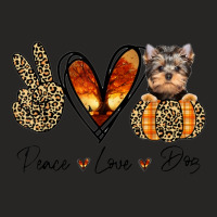 Peace Love Yorkshire Terrier   Autumn Peace Dog Lover Ladies Fitted T-shirt | Artistshot