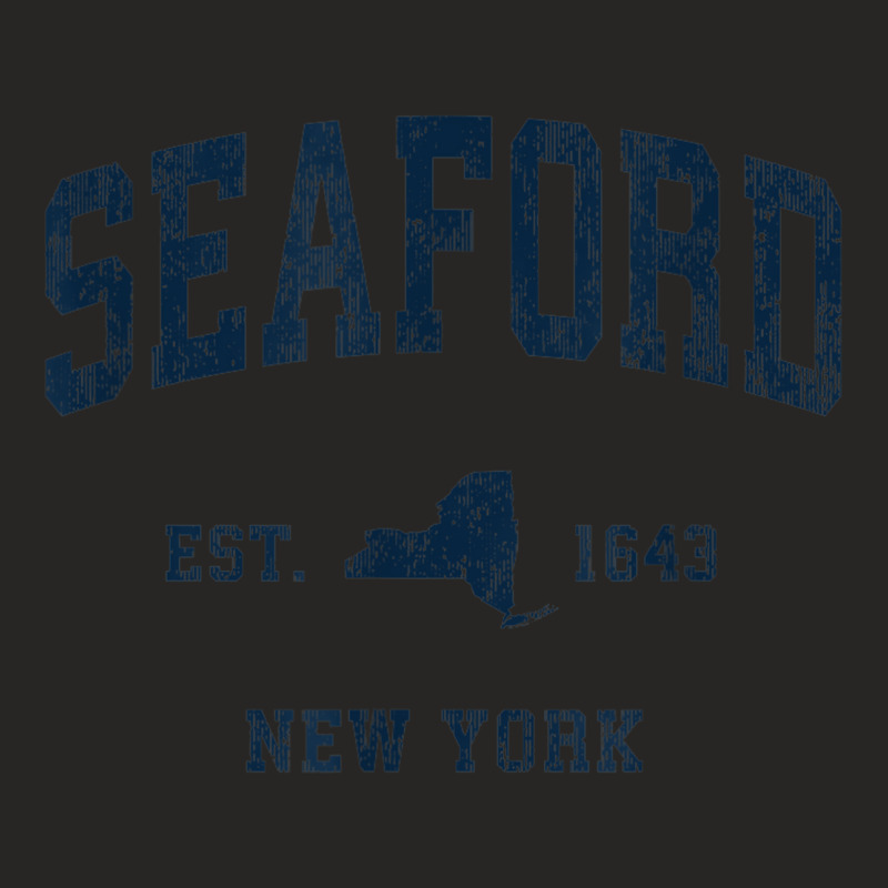 Seaford New York Ny Vintage Athletic Navy Sports Design Ladies Fitted T-Shirt by Blimpie | Artistshot