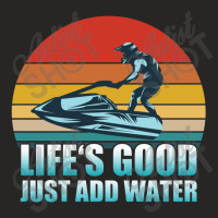 Jet Ski   Lifes Good Just Add Water Jet Ski Ladies Fitted T-shirt | Artistshot