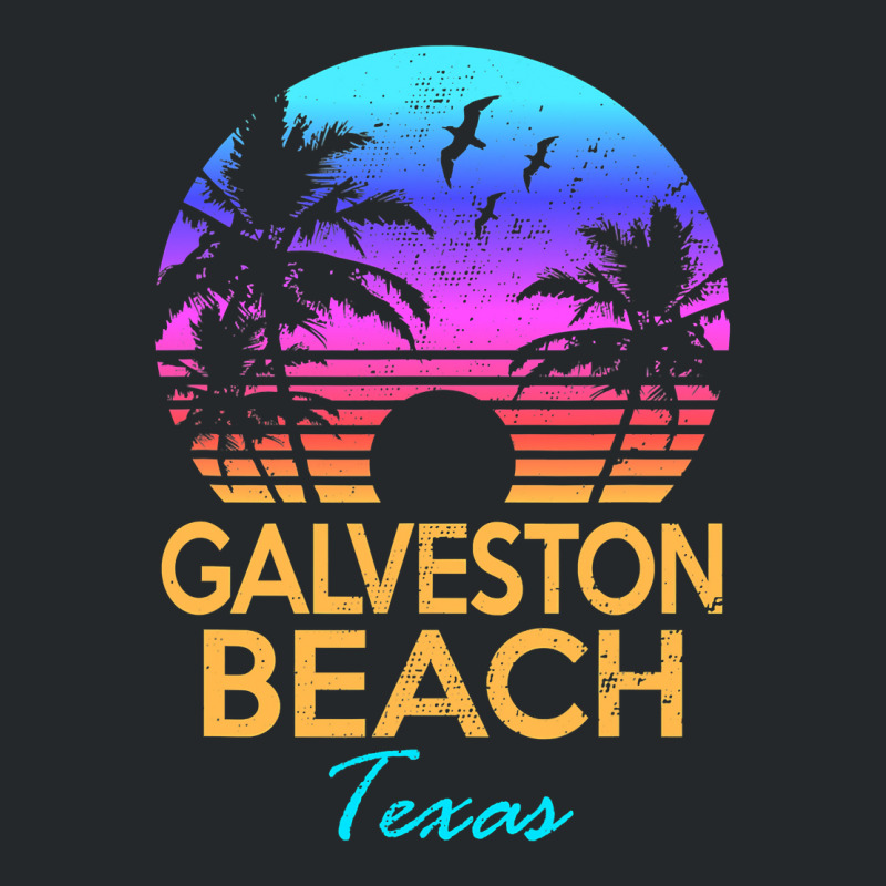 Galveston Beach Texas Summer Vacation Vintage Sunset Graphic Crewneck Sweatshirt by cm-arts | Artistshot