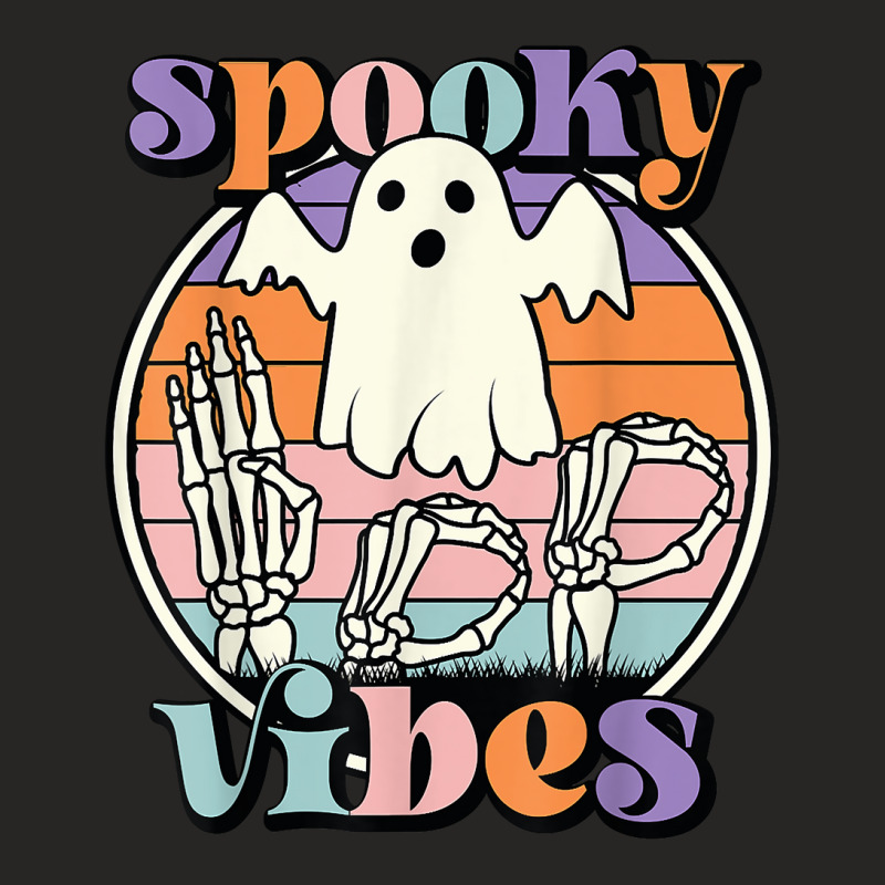 Spooky Vibes Asl Hands American Sign Language Boo Halloween T Shirt Ladies Fitted T-Shirt by cm-arts | Artistshot