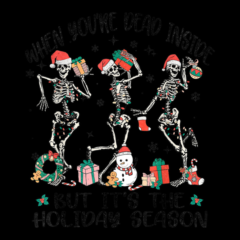 When You're Dead Inside But It's Holiday Season Skeletons Youth Zipper Hoodie by Golden | Artistshot