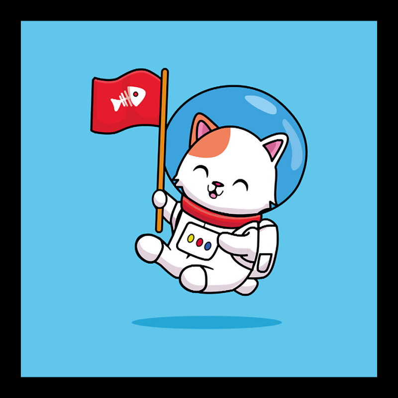 Funny Happy Flying Cute Cat With A White Space Suit Rising A Red Skele Adjustable Cap by King Davila | Artistshot