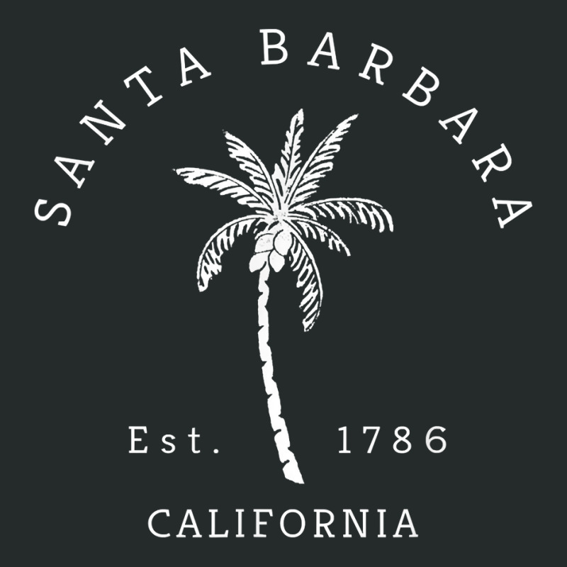 Retro Cool Santa Barbara California Palm Tree Novelty New Year Women's Triblend Scoop T-shirt by ElsieLynne | Artistshot