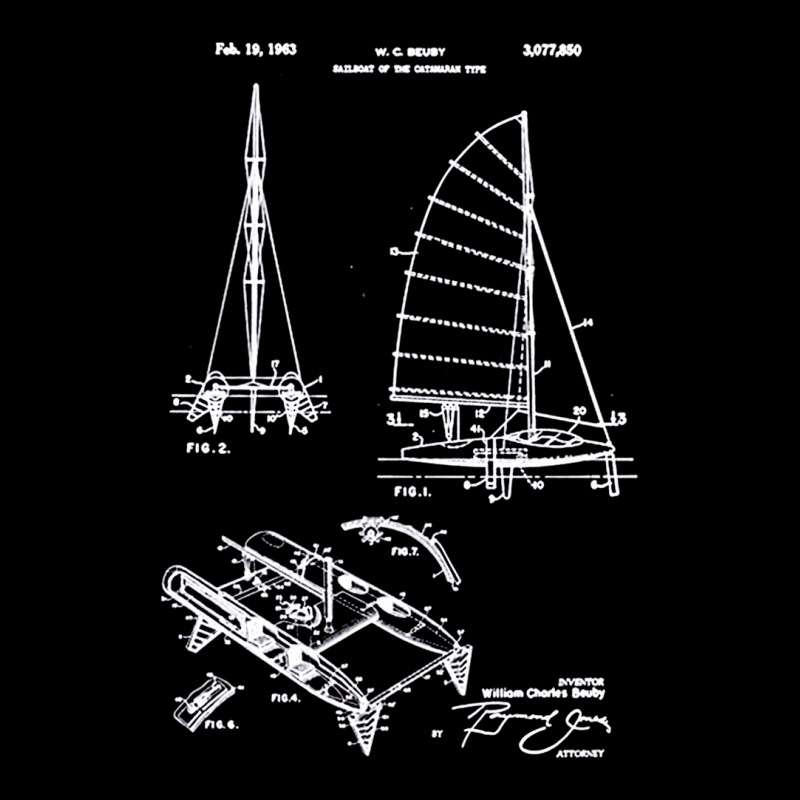 Catamaran Sailboat Patent, Catamaran, Sailboat Patent, Catamaran Sailb V-Neck Tee by SHOPPERTHIT | Artistshot