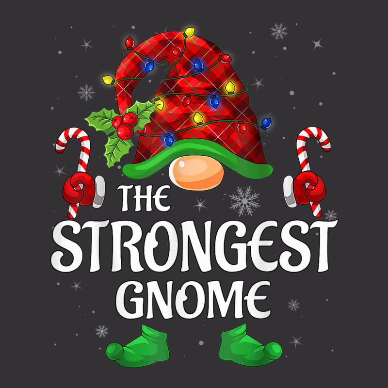 Strongest Gnome Buffalo Red Plaid Matching Family Christmas Vintage Hoodie | Artistshot