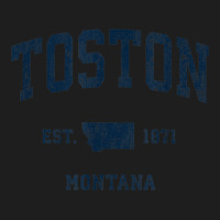 Toston Montana Mt Vintage Athletic Navy Sports Design Classic T-shirt | Artistshot