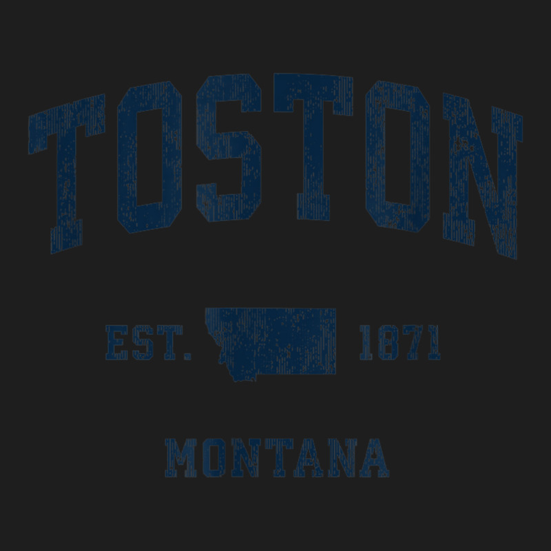 Toston Montana Mt Vintage Athletic Navy Sports Design Classic T-shirt by Piggy | Artistshot