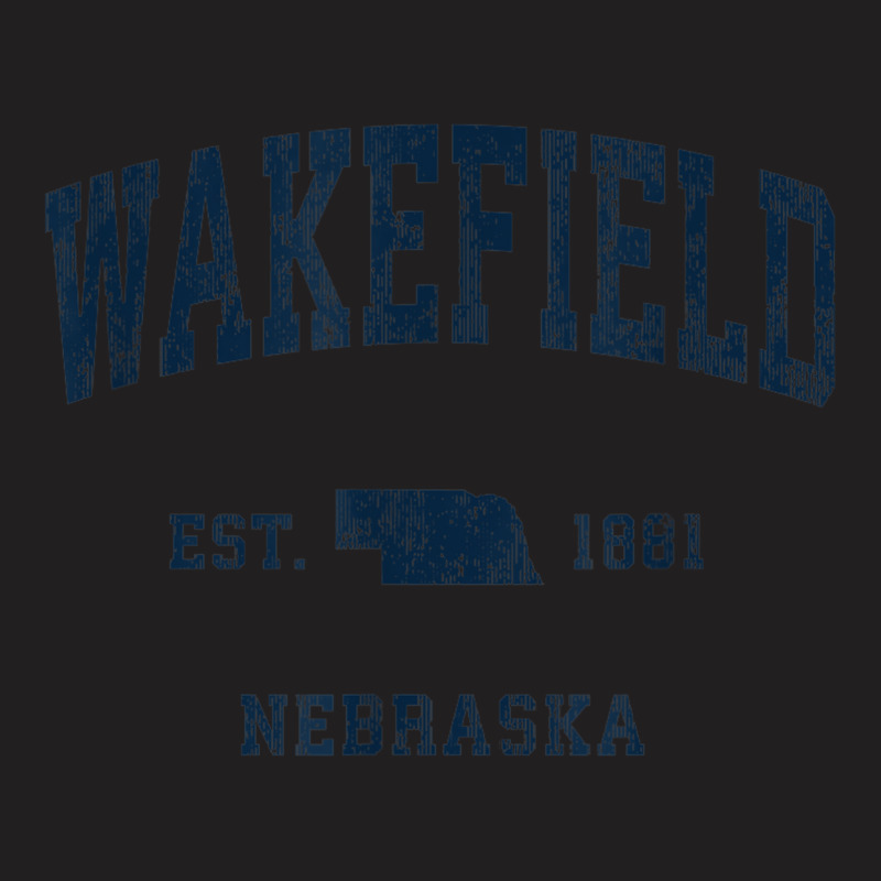 Wakefield Nebraska Ne Vintage Athletic Navy Sports Design T-shirt | Artistshot