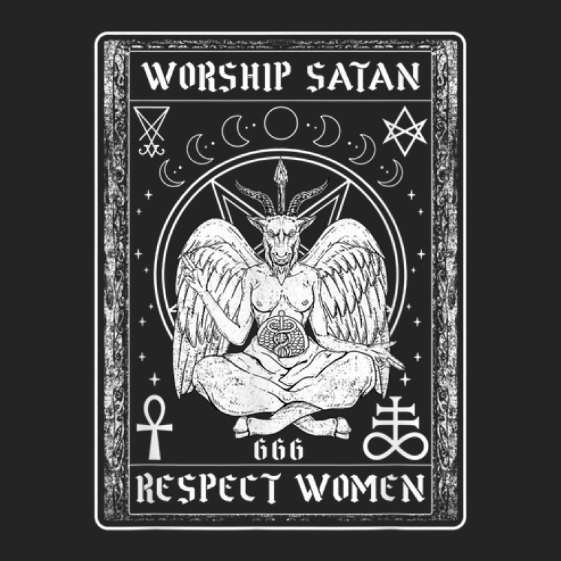 Worship Satan Respect Women I Satanic Tarot Card 3/4 Sleeve Shirt by Hulk | Artistshot