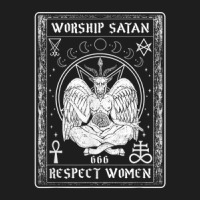 Worship Satan Respect Women I Satanic Tarot Card Classic T-shirt | Artistshot