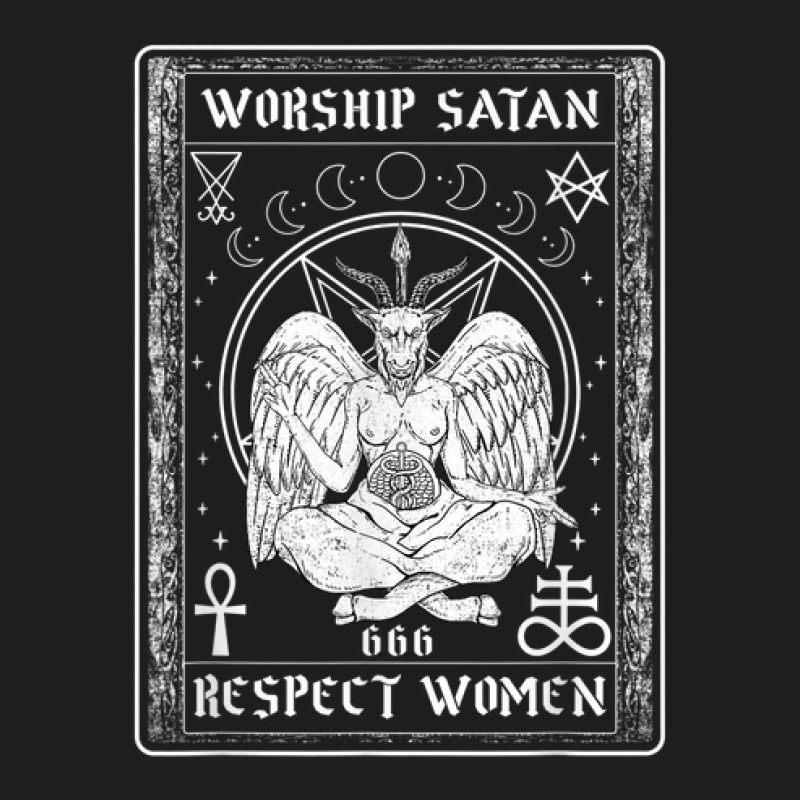 Worship Satan Respect Women I Satanic Tarot Card Classic T-shirt by Hulk | Artistshot