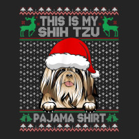 This Is My Christmas Pajama Shirt Shih Tzu Santa 3/4 Sleeve Shirt | Artistshot