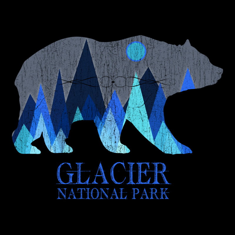 Retro Glacier Grizzly Bear Glacier National Park Fleece Short | Artistshot