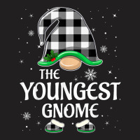 Youngest Gnome Buffalo Plaid Christmas Matching Family Group T-shirt | Artistshot