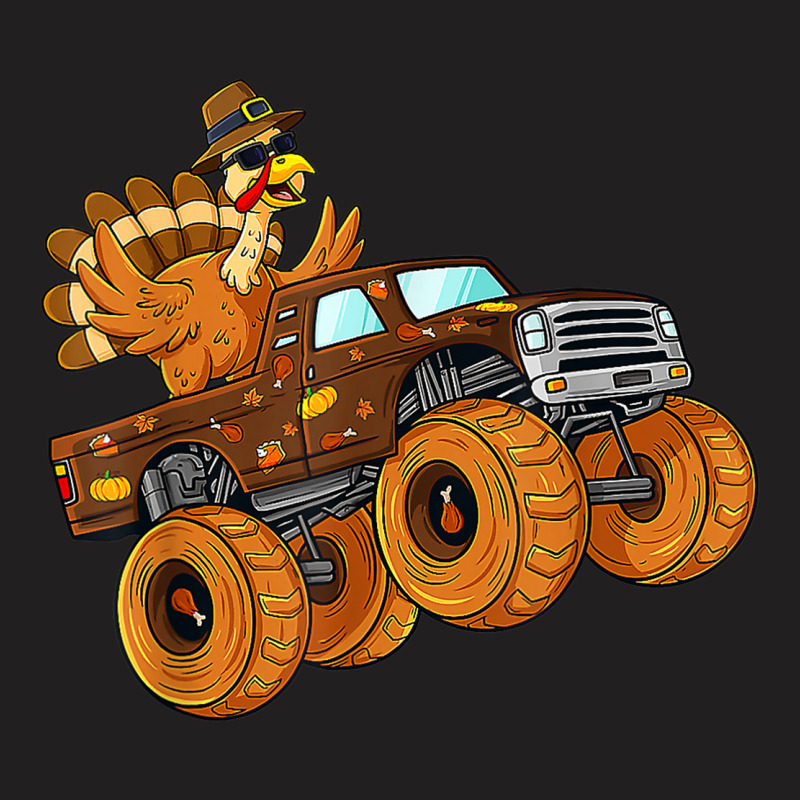 Thanksgiving Turkey Riding Monster Truck Boys Kids T-shirt | Artistshot