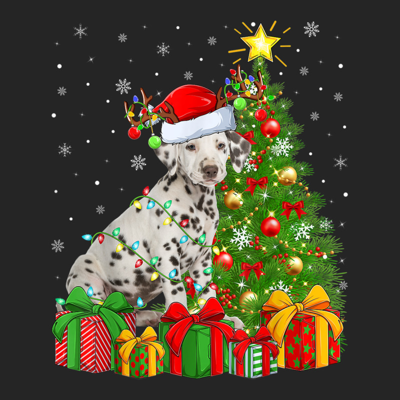 Xmas Holiday Lights Santa Dalmatian Dog Christmas Tree Unisex Hoodie | Artistshot