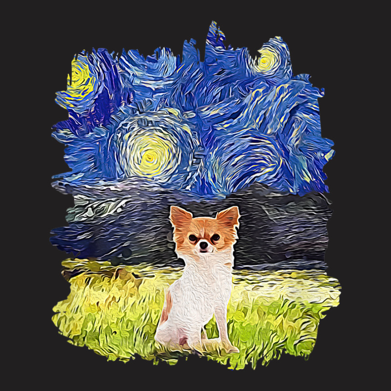 Starry Night Impressionist   Dog Art Chihuahua T-shirt | Artistshot