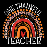 Teacher Thanksgiving Leopard Rainbow One Thankful Teacher V-neck Tee | Artistshot