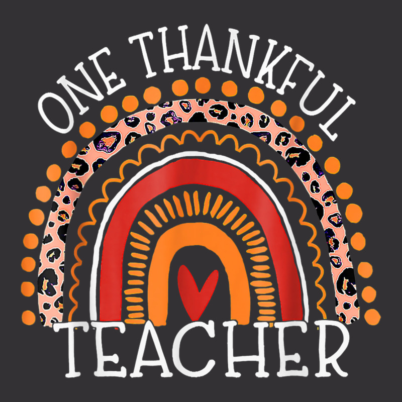 Teacher Thanksgiving Leopard Rainbow One Thankful Teacher Vintage Hoodie And Short Set | Artistshot